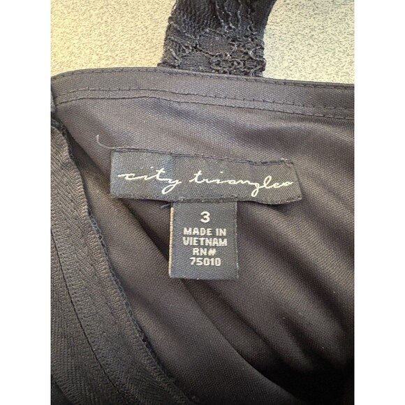 City Triangles Off The Shoulder Black Lace Lined Jewel W/pearls Style S/3 Dress - Picture 4 of 7